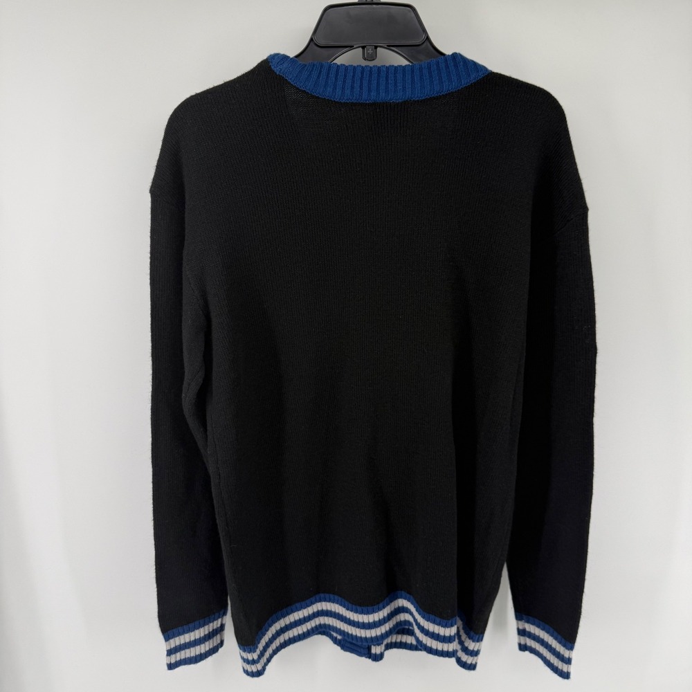 Harry Potter Ravenclaw Cardigan Sweater Womens Medium Black Blue Varsity Knit - Picture 5 of 6